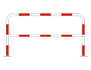 Bariera chodnikowa U-12a z porzeczką | na stopie, biało-czerwona